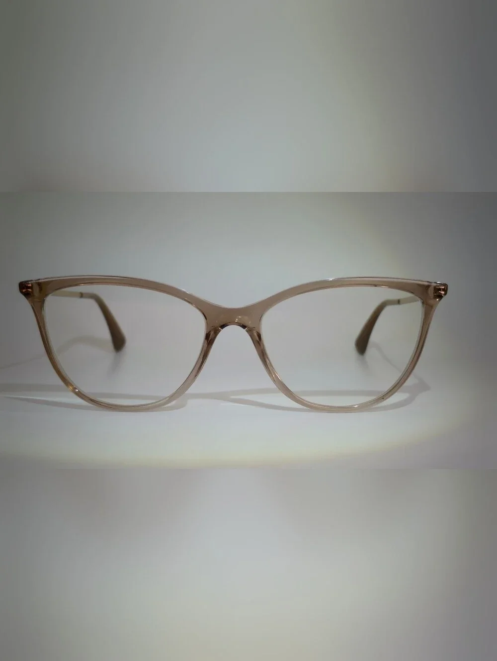 Vogue Women's Clear Beige Cat Eye Gold Eyewear.